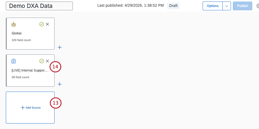 add source button in modeler, survey source