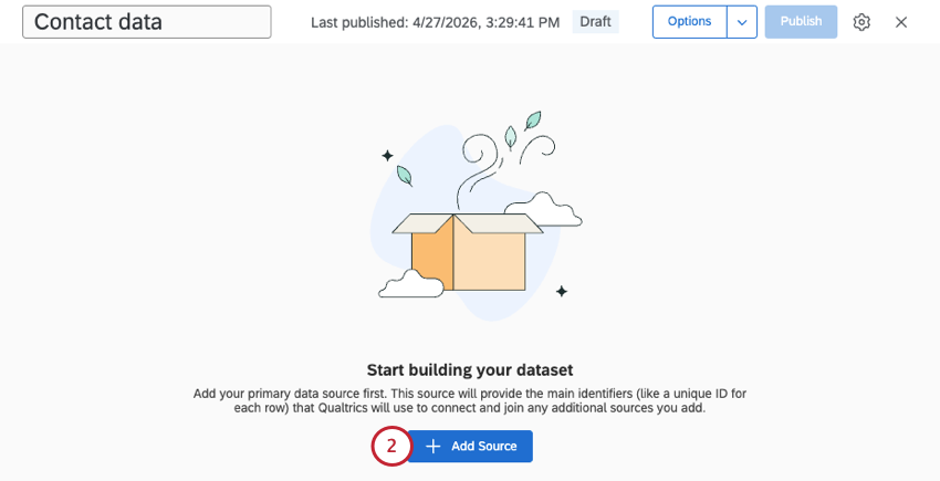 add source button in a data model