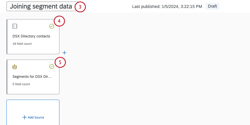a data model with contact and segment data sources
