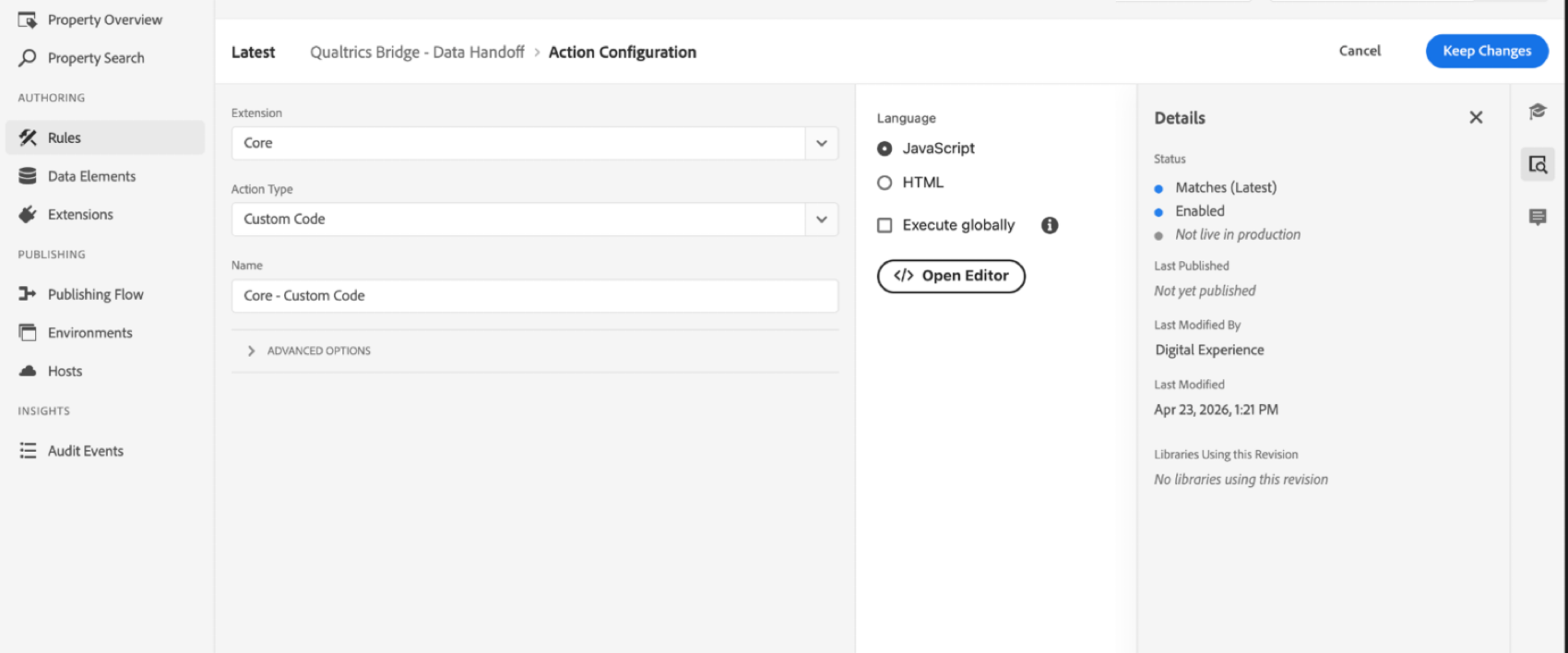 creating a new rule in adobe analytics