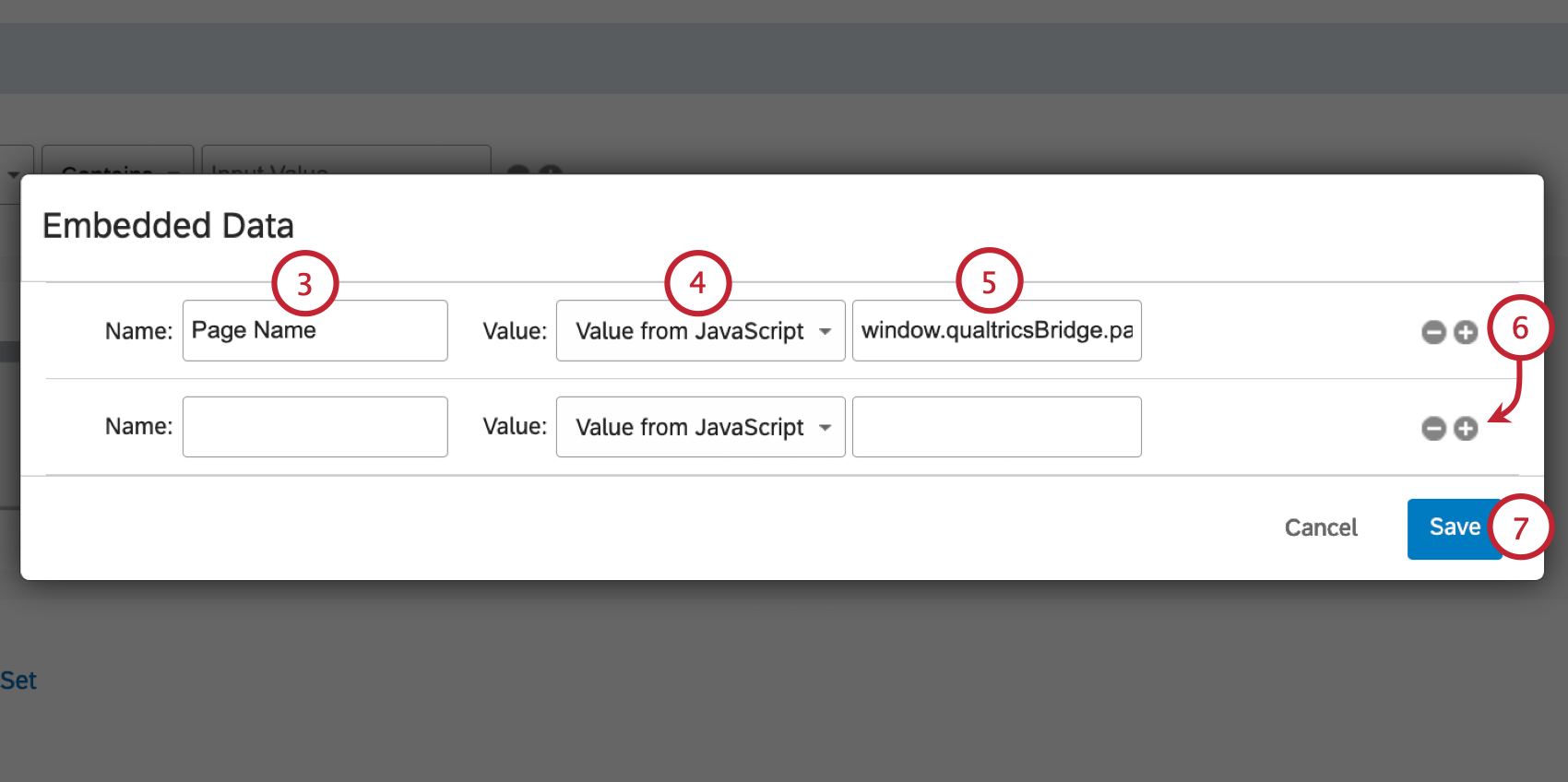adding embedded data from javascript