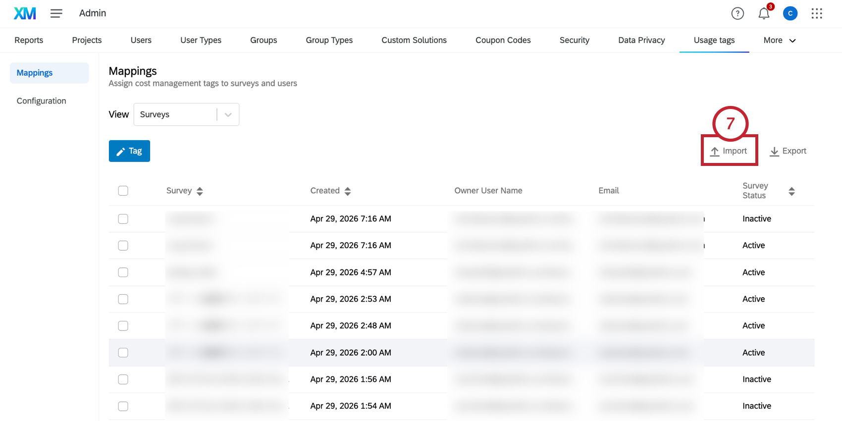 importing the updated tag file