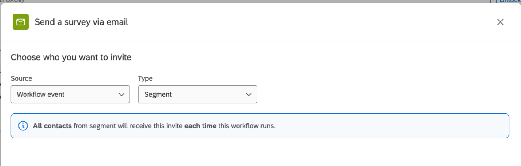 choosing workflow component and then segment