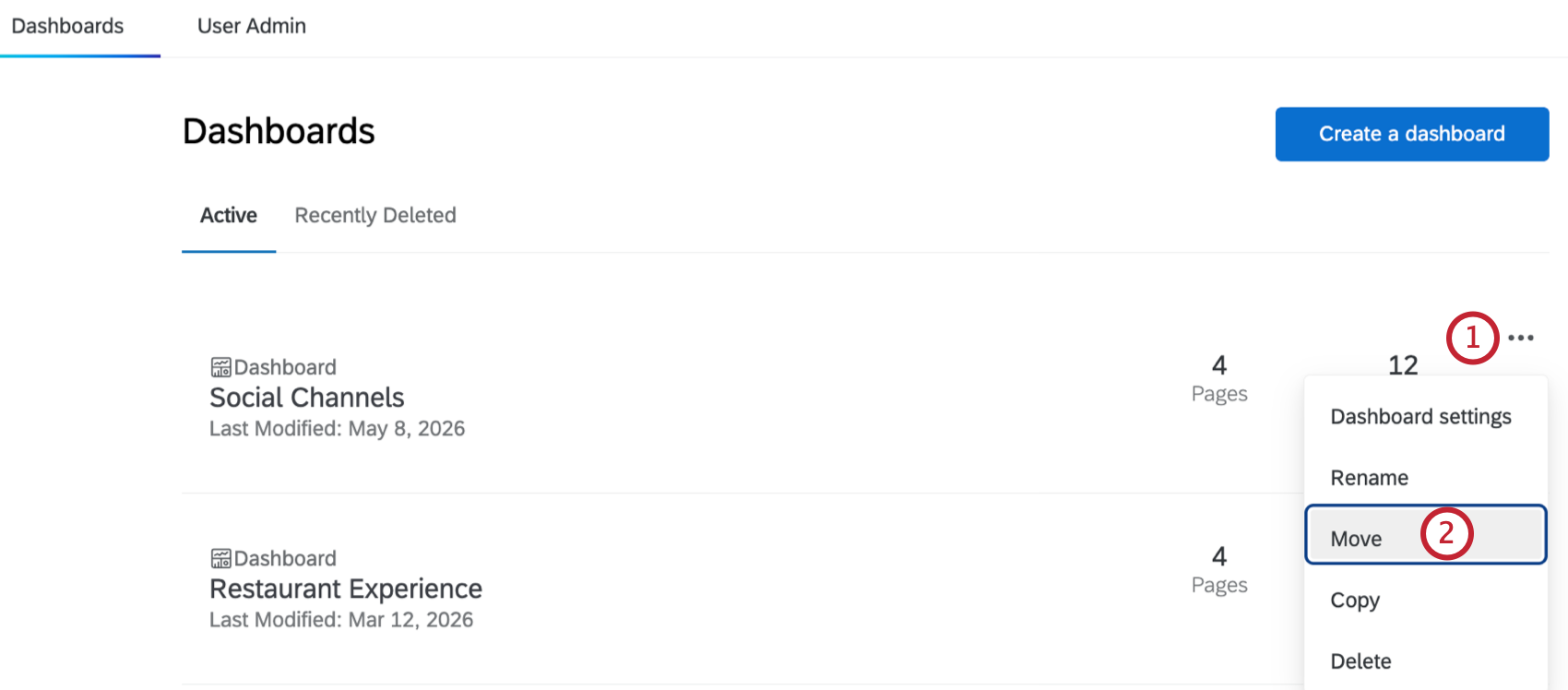 "move" button within the dashboard extra options