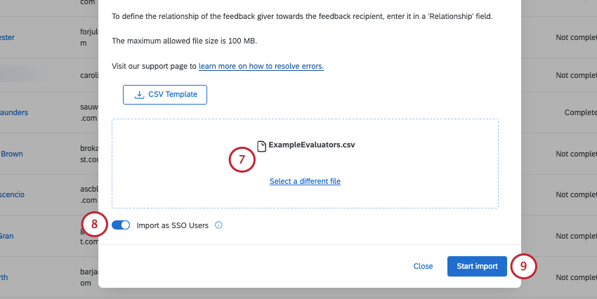 uploading the givers file