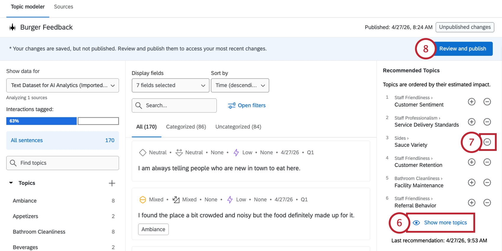 publishing the changes