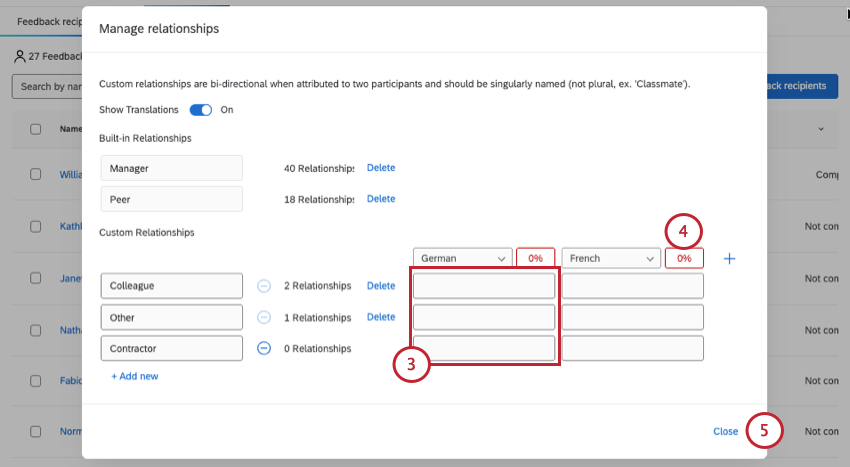 field where you add translations for each relationship listed