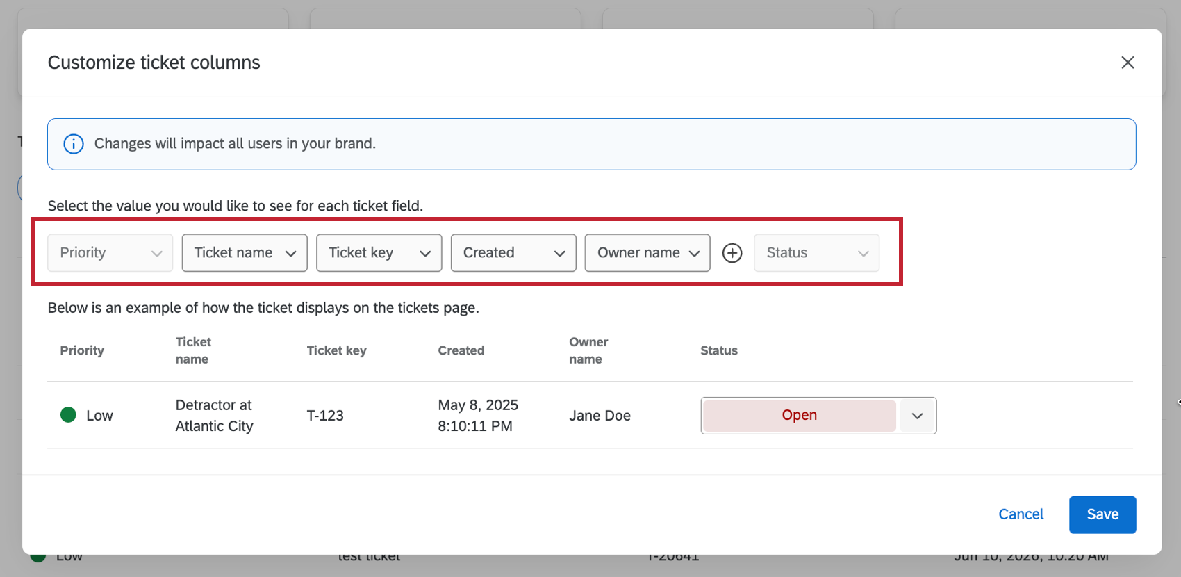 selecting columns to display