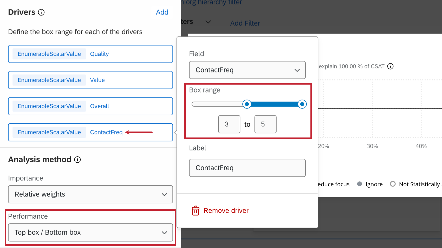 a metric using top box/bottom box highlighted