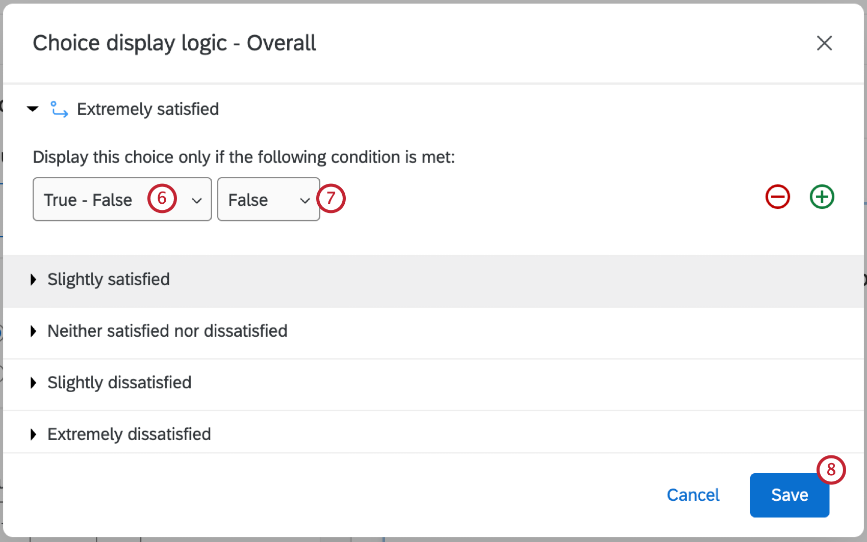 conditions being added to answer choice display logic