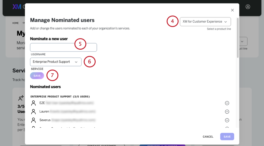 new modal that opens where you add users 