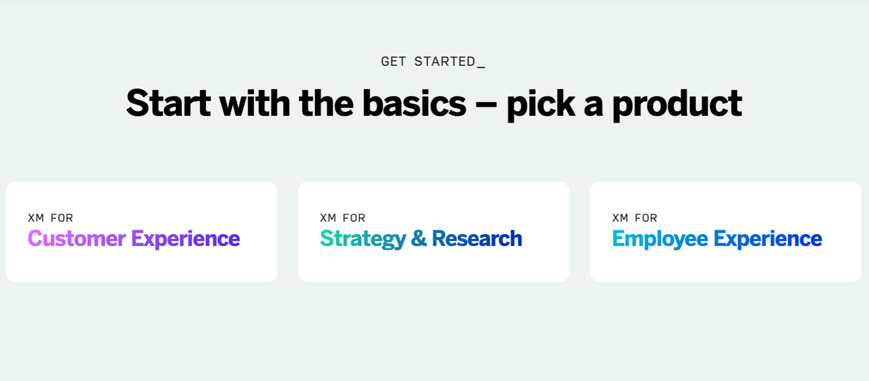 the categories on the support site homepage