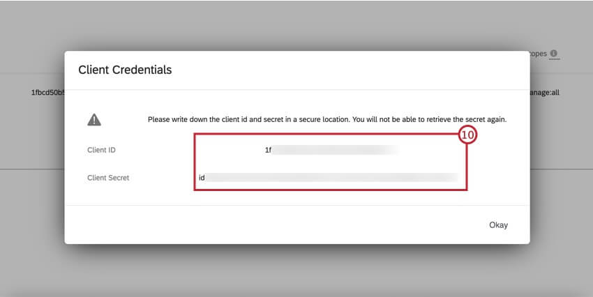 Client credentials, client ID, client secret