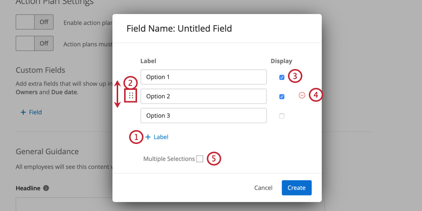 options for customizing checkbox and dropdown fields.