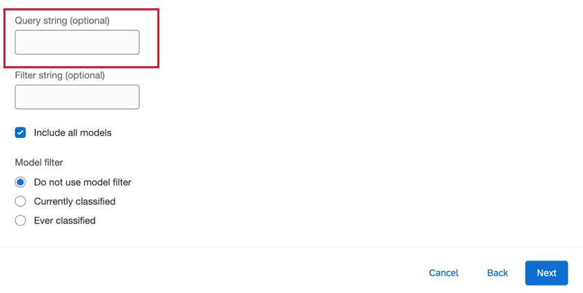 Query String text box