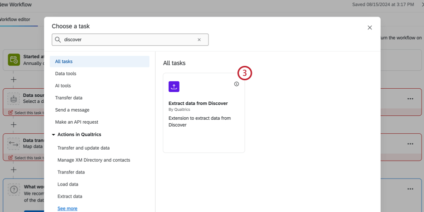 Extract data from discover task