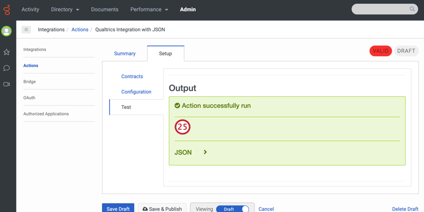the successful action message