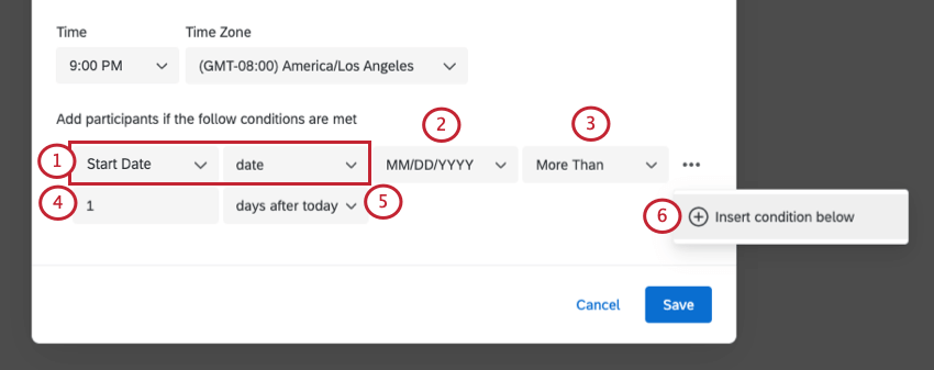 Image showing order of what to select to set up import