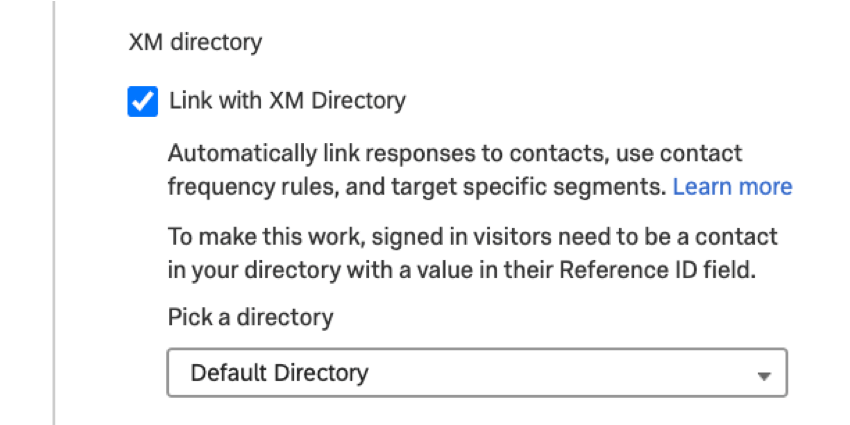 the link with xm directory option in intercept options