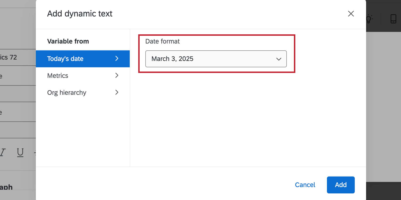 Date format options