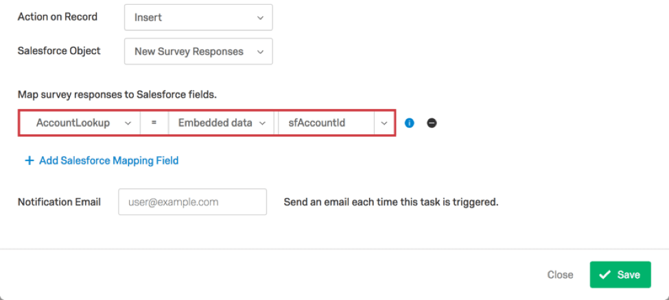Pass Salesforce Account ID to Qualtrics