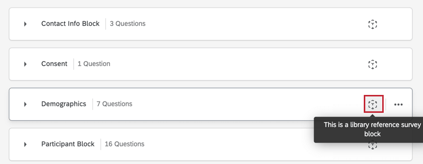 the reference survey icon is on a question block