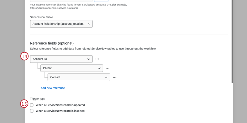 Highlights the reference fields in a servicenow event
