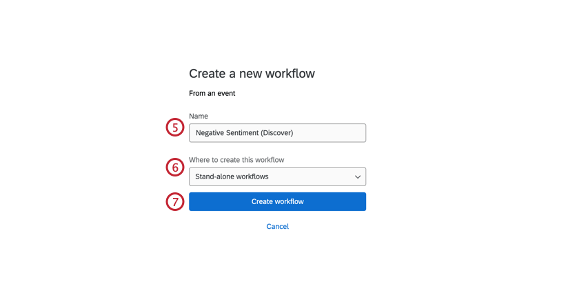 Name and create your workflow