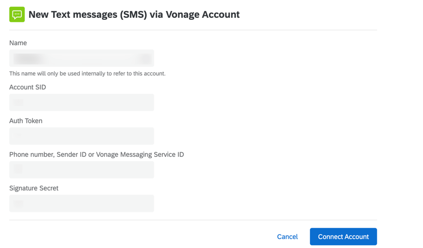 the setup for a vonage account