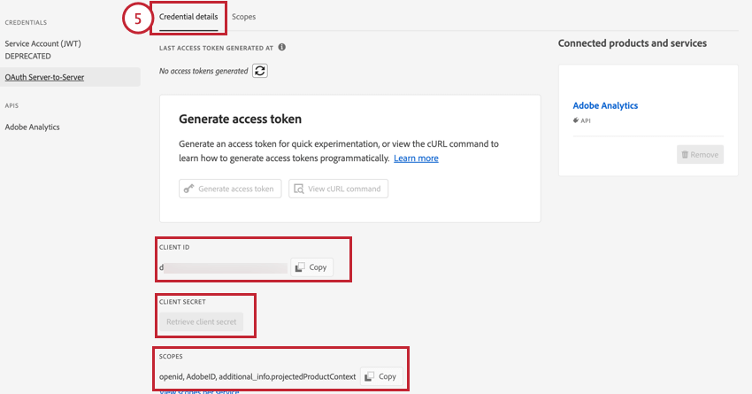 copying the credential information