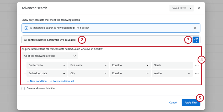 adding criteria for an ai-generated directory search