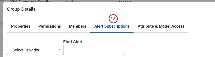 Click the Alert Subscriptions tab where you can subscribe this group to receive verbatim alerts.