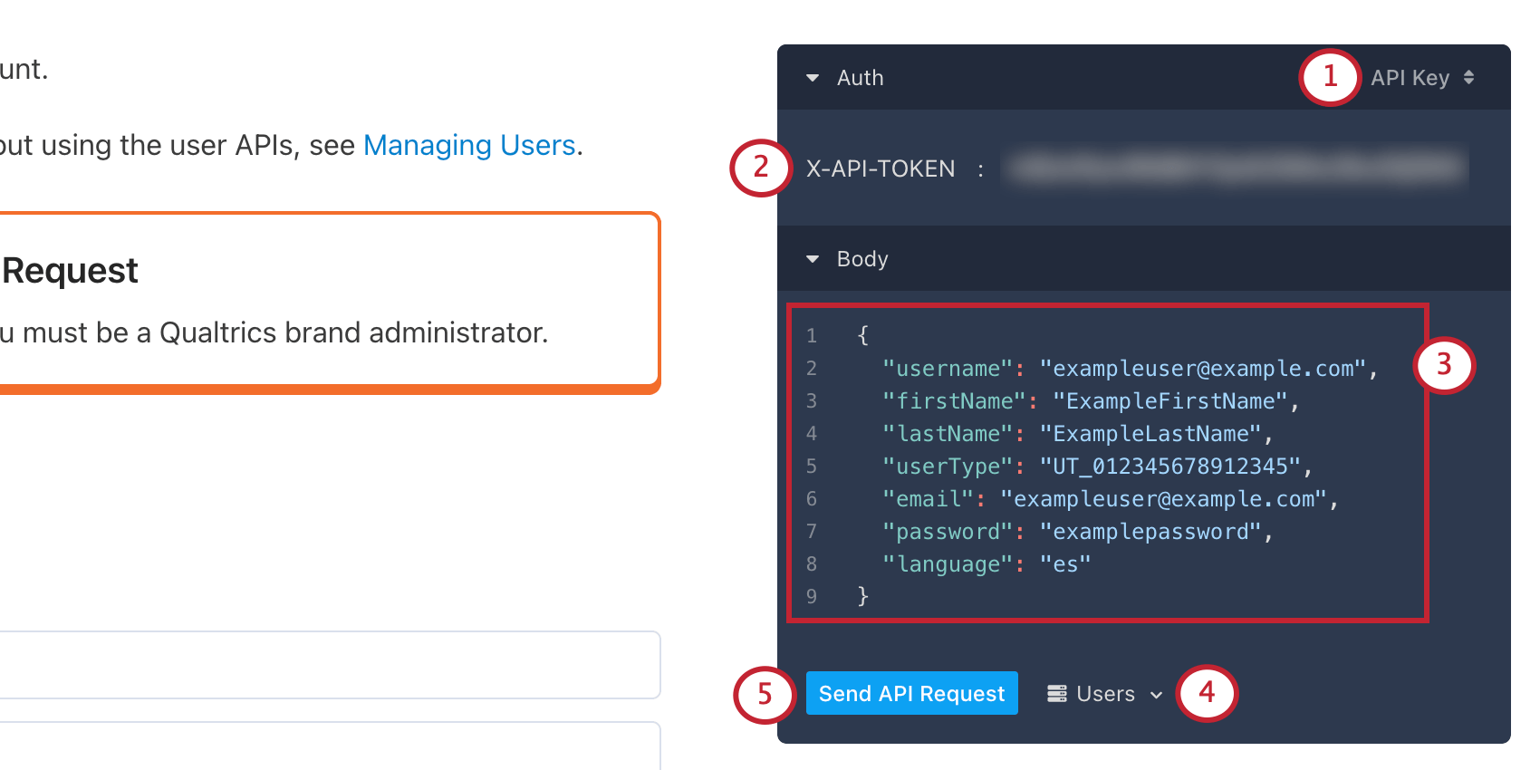 Black modal on API docs that allows you to enter parameters and perform API calls