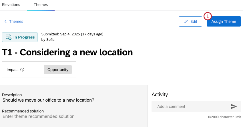 assign theme button