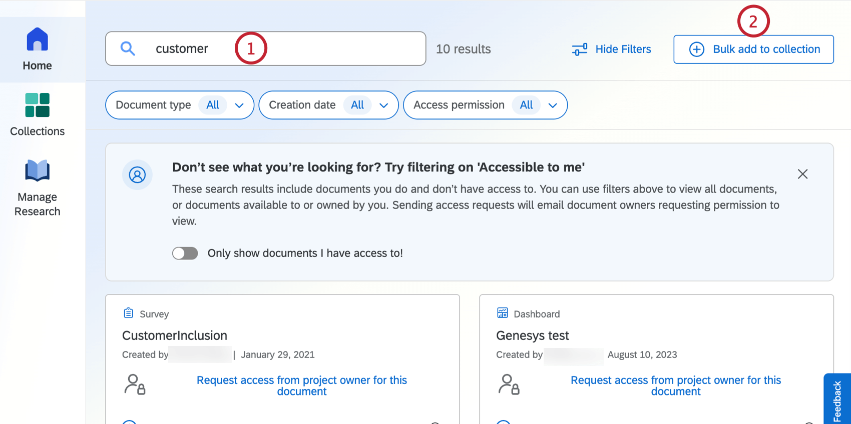 searching and clicking "bulk add to collection"