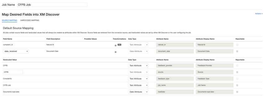 field mapping for the cfpb connector job