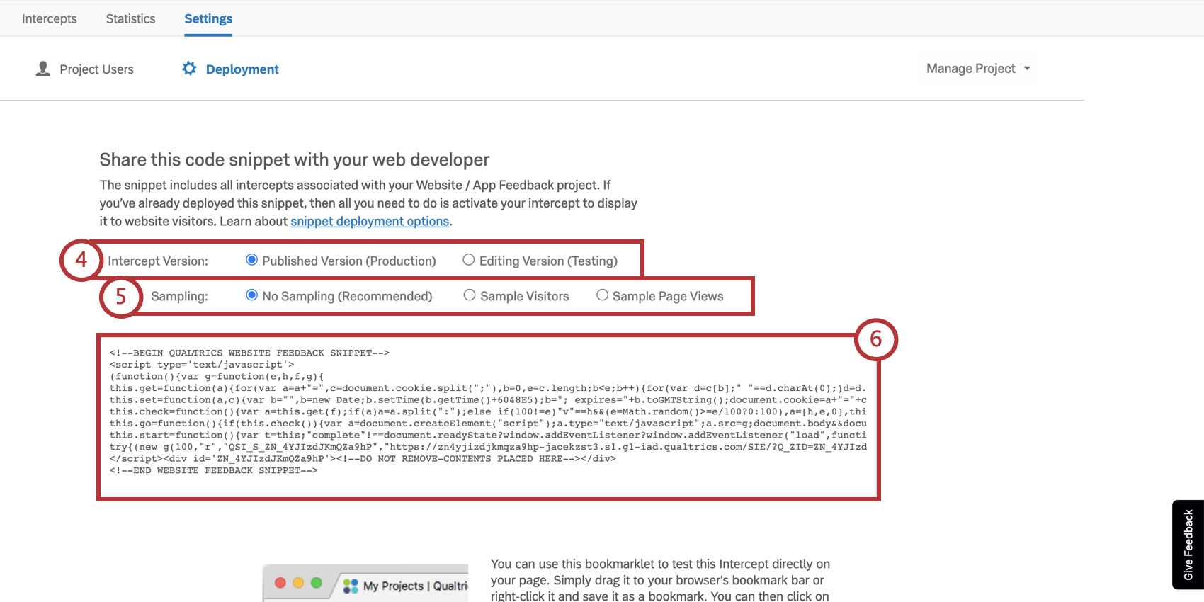 Deployment code
