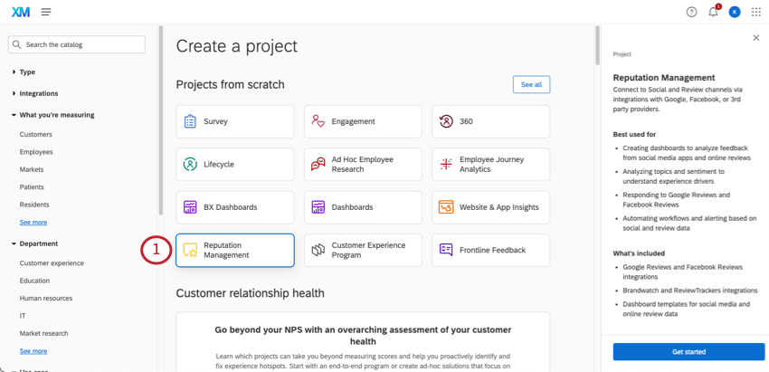 reputation management project in the catalog