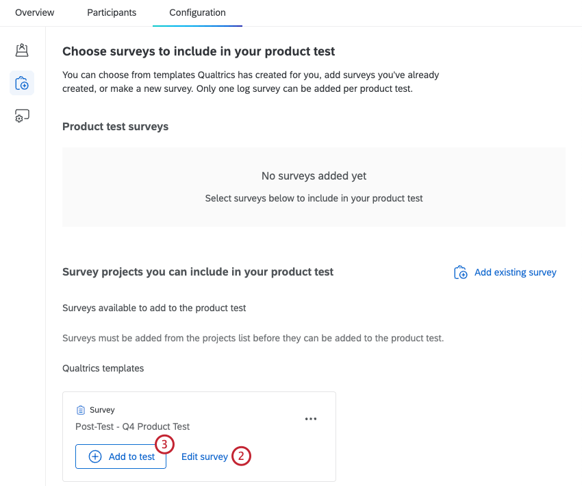 post test survey is selected for inclusion in the product test