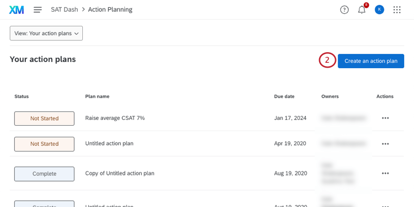 action planning page