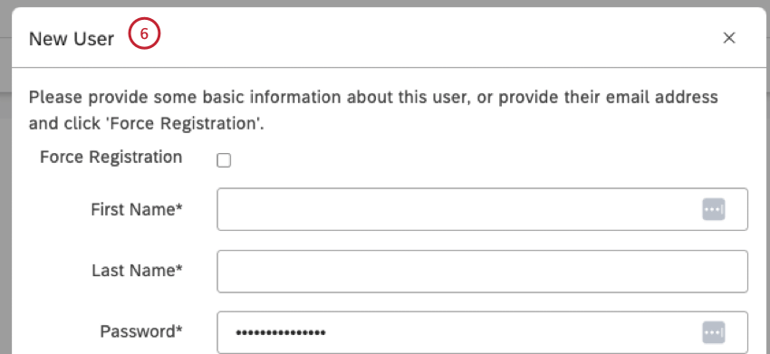 new user window
