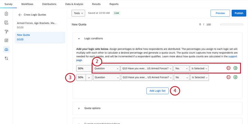 building a cross logic quota