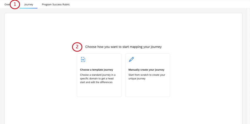 Creating a journey on the journeys tab
