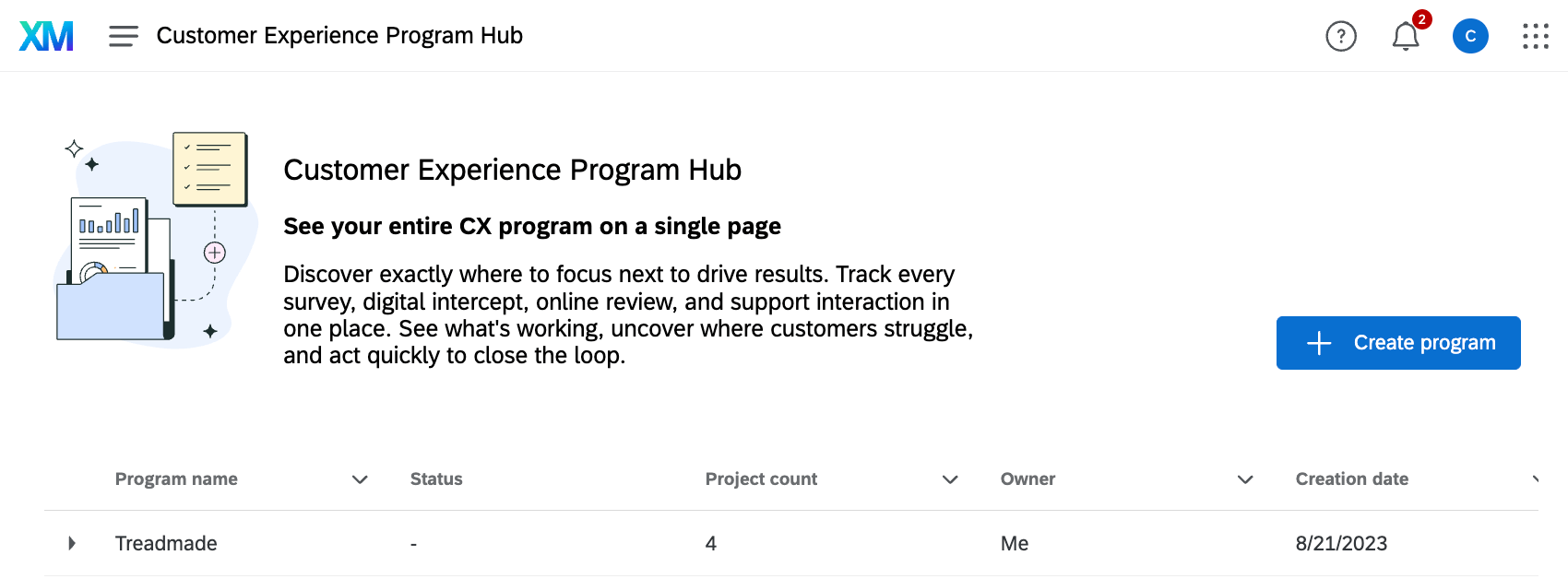 overview of the program page