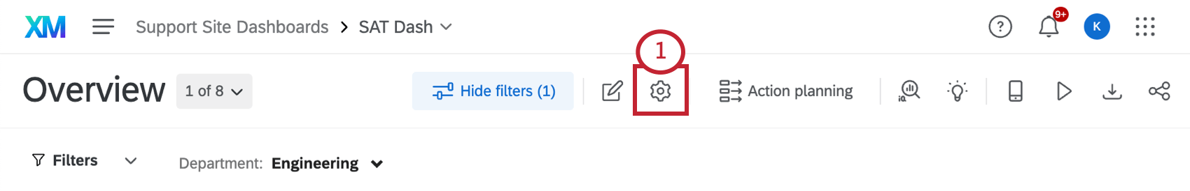 Button that has a gear icon
