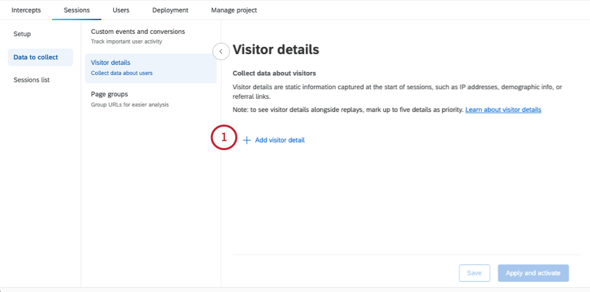 adding a visitor detail