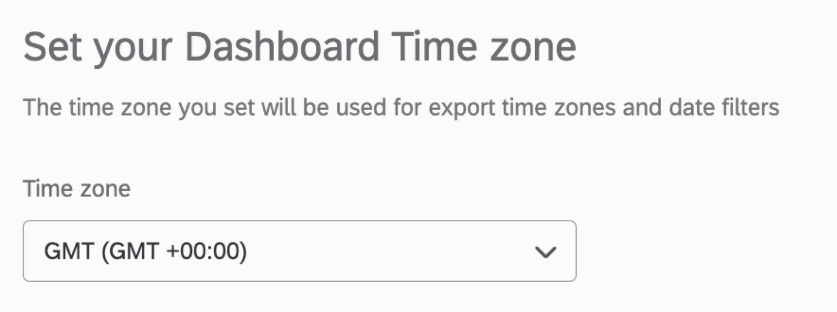 image of the set youy dashboard time zone section of the dashboard settings