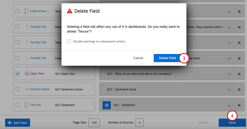 deleting a field