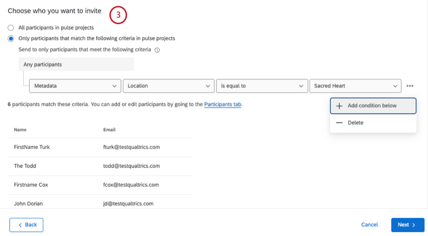 adding conditions to the email