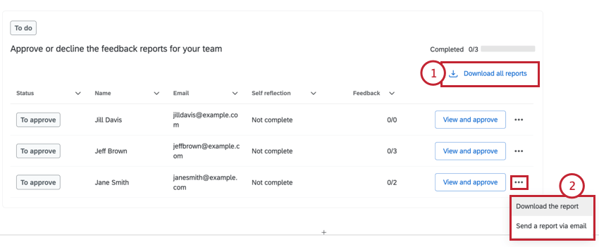 downloading reports as a manager